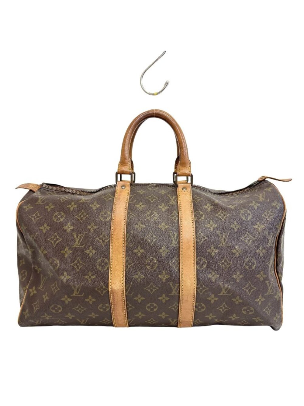 Louis Vuitton Keepall 45 Monogram Canvas Leather Brown Boston Bag
